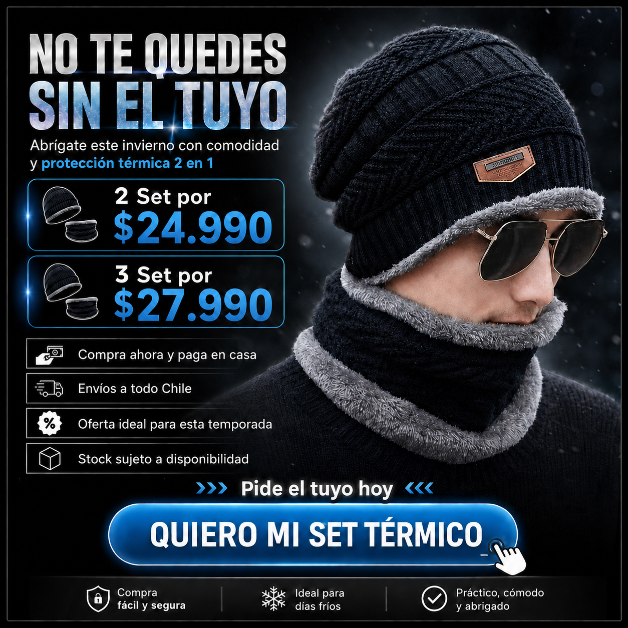 Set termico 2 en 1 - Gorro + Bufanda