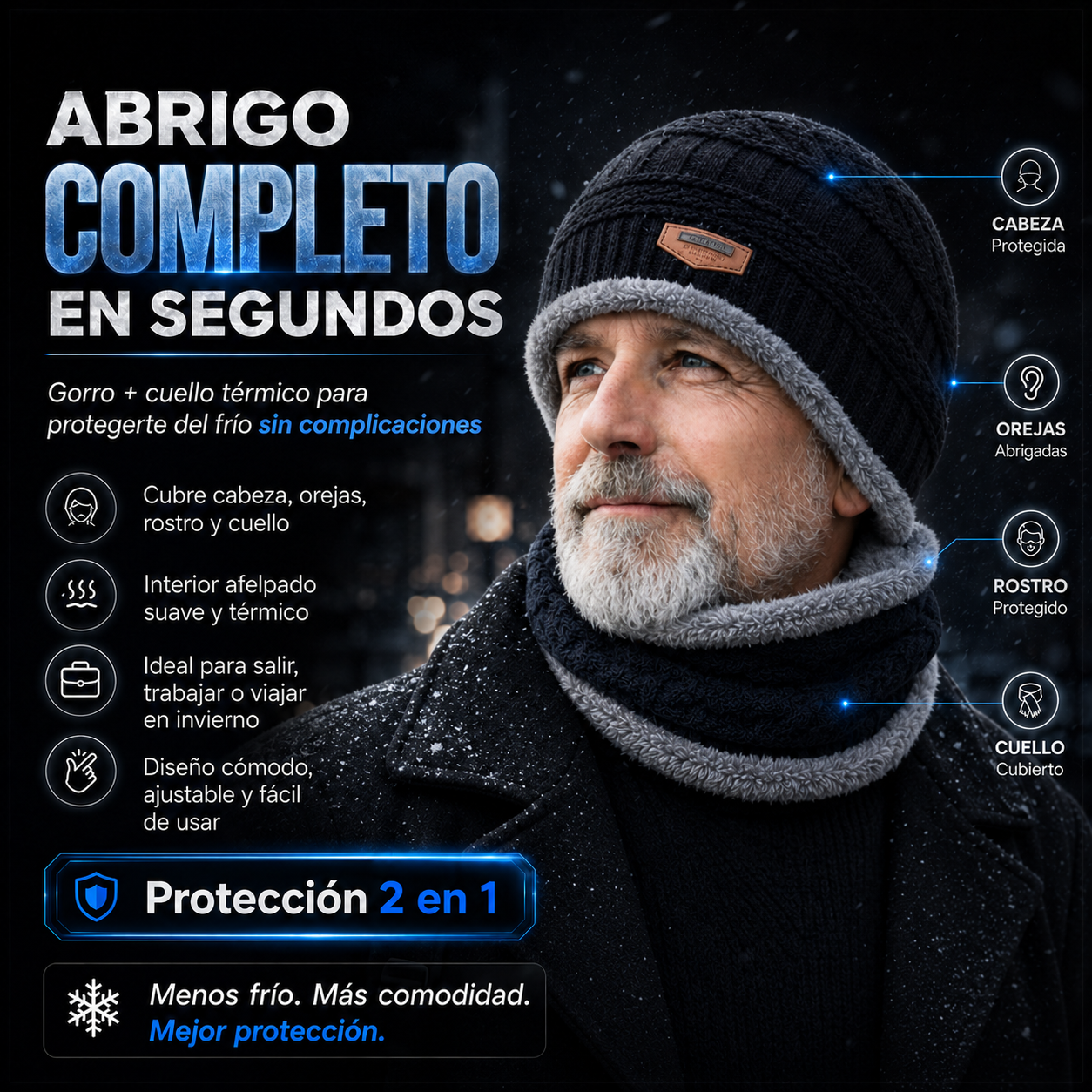 Set termico 2 en 1 - Gorro + Bufanda