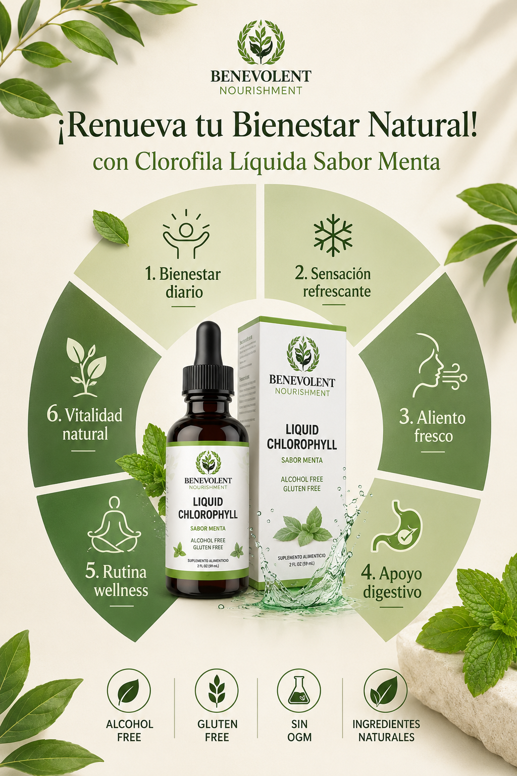 CLOROFILA BENEVOLENT X 59 ML | El detox que tu cuerpo necesita